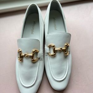 Jeffery Campbell Velviteen bit loafer white size 9